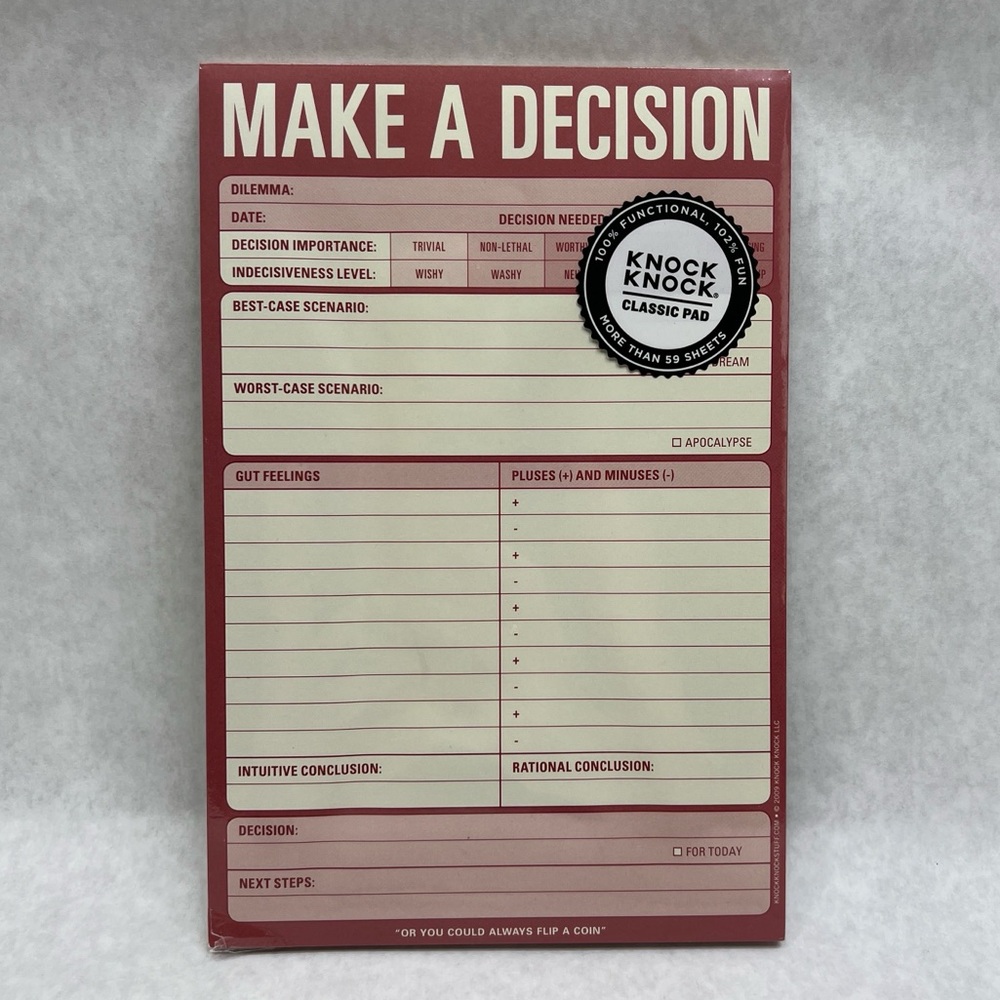 KNOCK KNOCK Classic Pad - Make A Decision